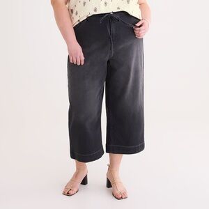 Penningtons Cropped High Rise Wide Leg Jeans